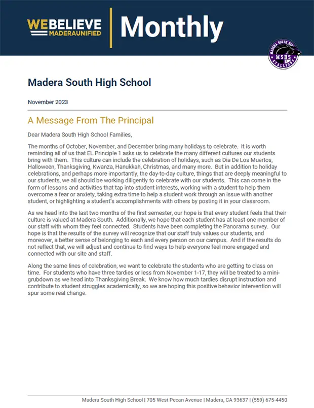 November 2023 MHS Monthly Newsletter